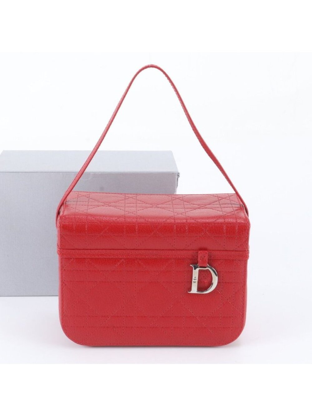 Dior Cannage Vanity Bag Leather Handbag